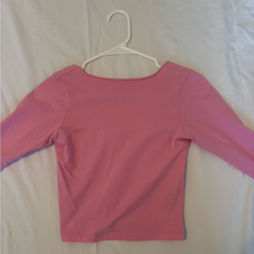 Brandy Melville Pink V-Neck Top - Picture 2 of 2